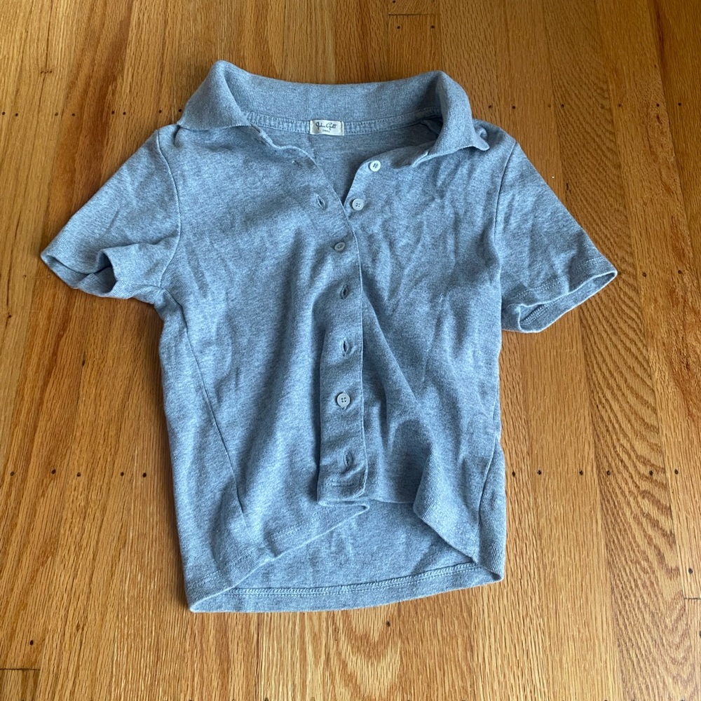 Grey Brandy Melville collard button up shirt, worn a few times